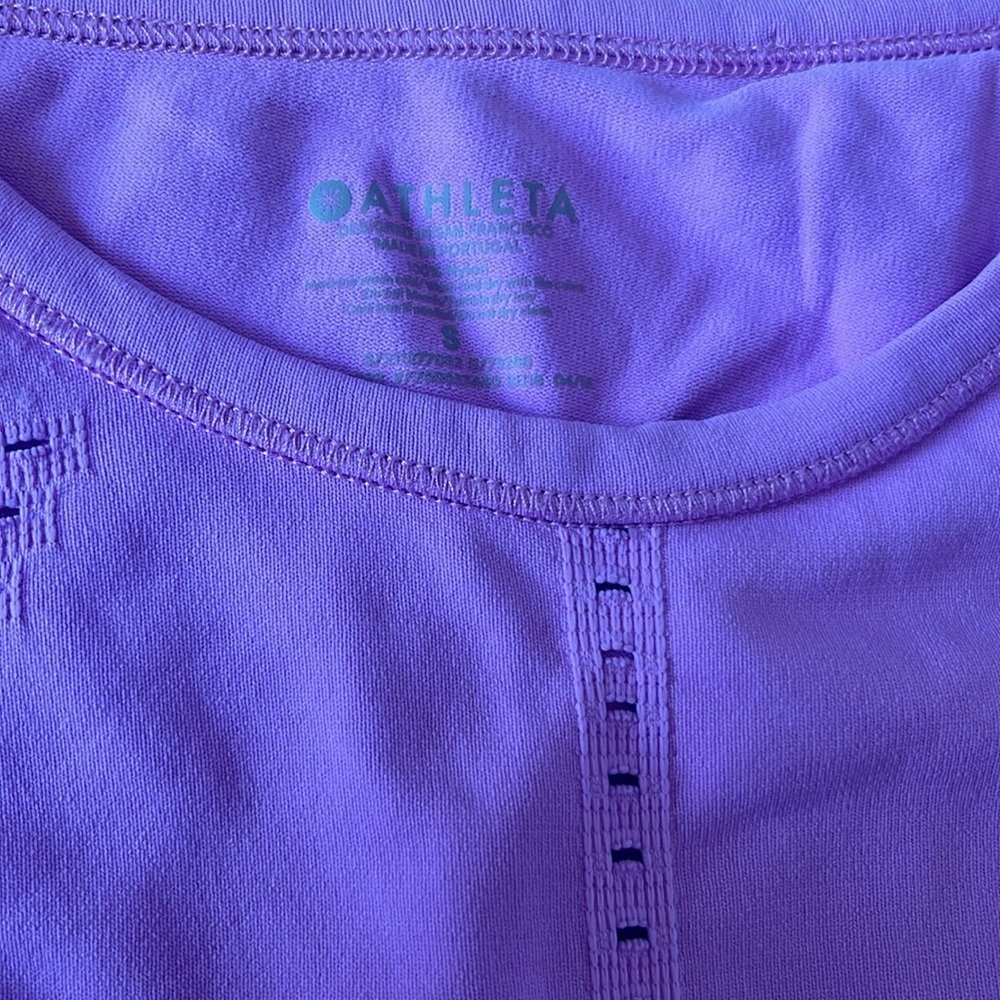 Athleta Women’s Tank Top Seamless Slit Back Yoga Top Semi-Fitted Size: Small - Picture 3 of 5